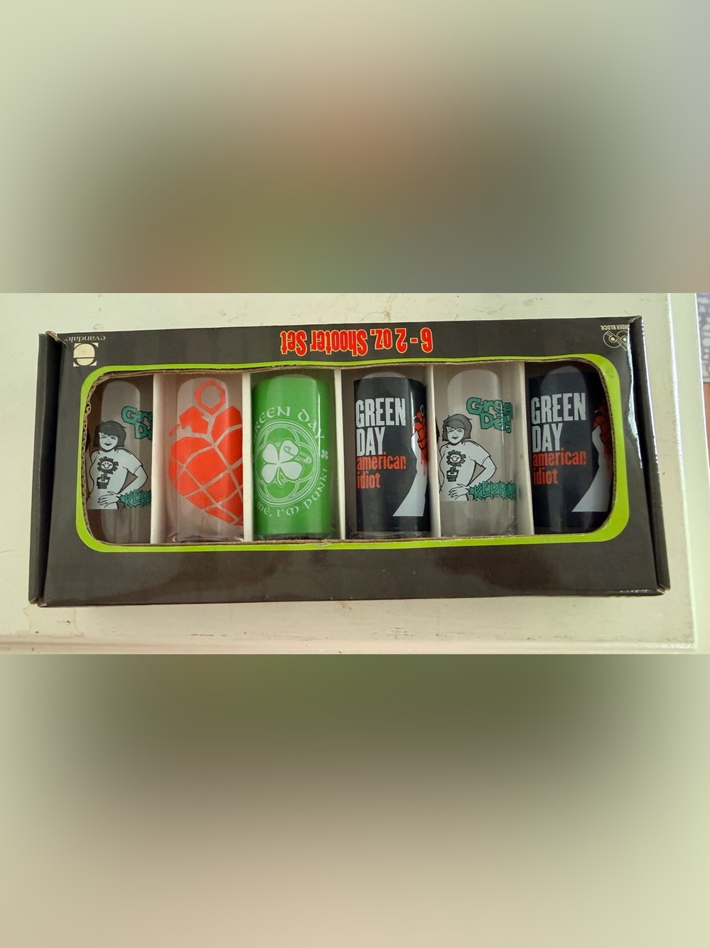 Green Day Shot Glasses 6 - 2 oz Shooter Set Kerplunk American Idiot - Never Used